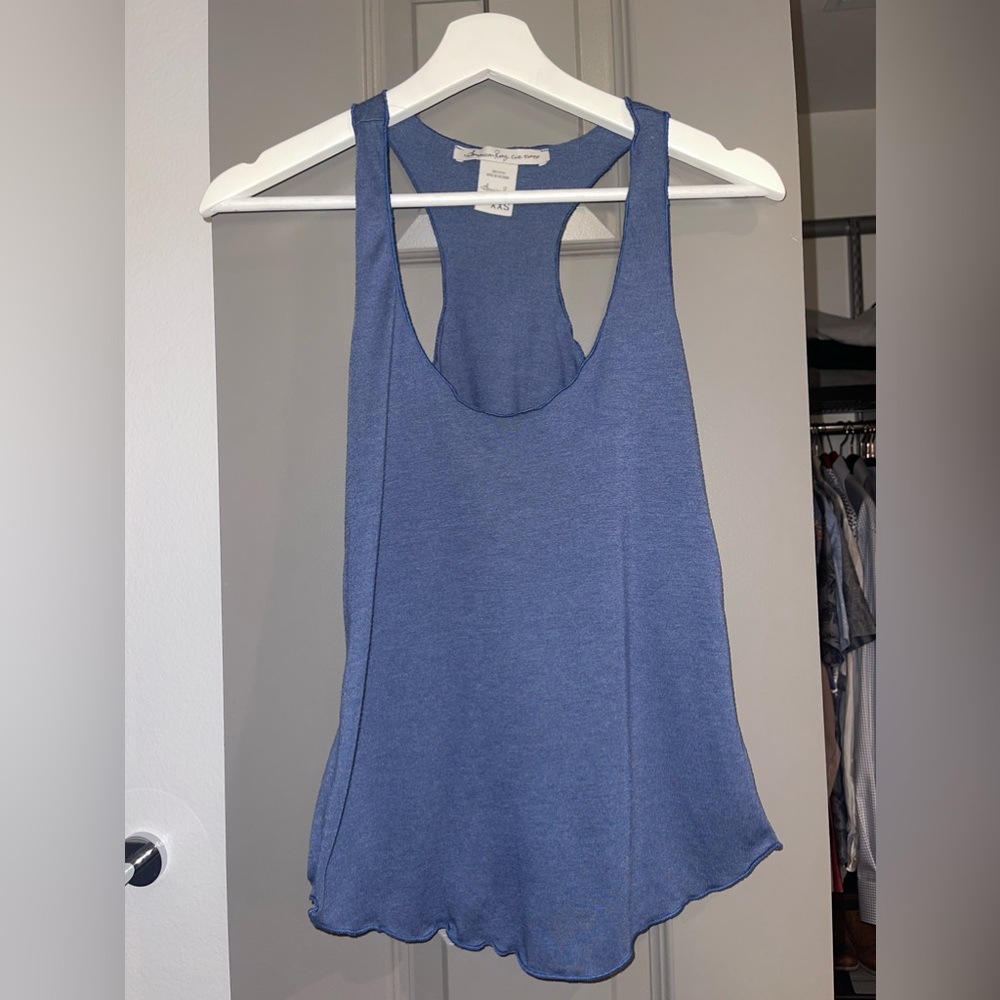 Sheer Blue Racerback Tank-Top | Women’s Size XXS